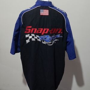 Vintage Snap-on Racing Pit Crew Shirt - XL - Embroidered Big Logo Spell Out